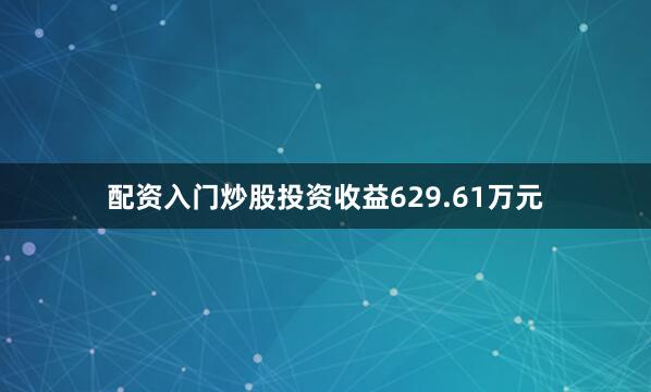 配资入门炒股投资收益629.61万元